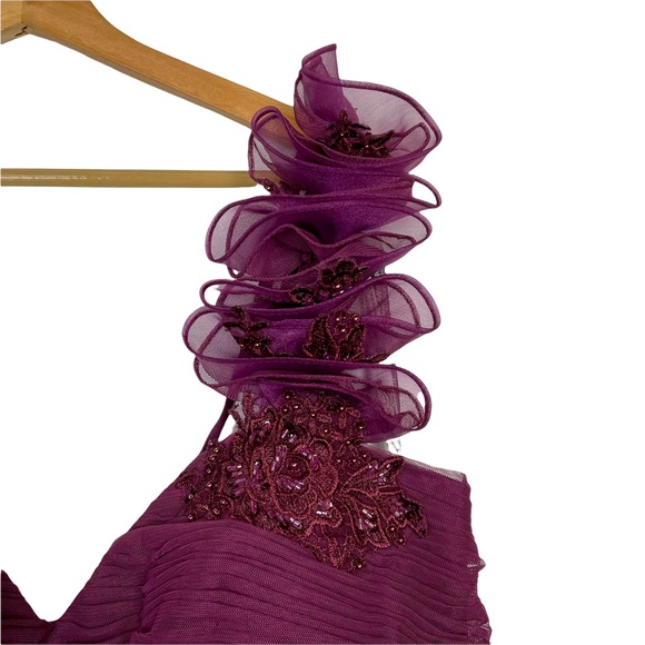 IVONNE D BY MON CHERI RASPBERRY 1 SHOULDER RUCHED TULLE SWEETHEART TRUMPET GOWN - Picture 8 of 15